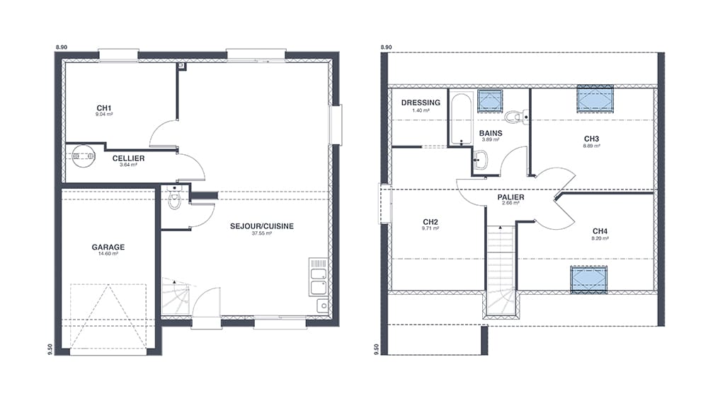 Plan Rez-de-chaussée Hestia Up
