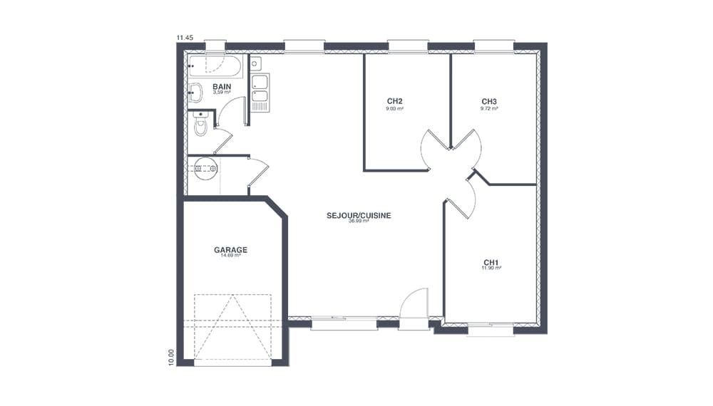 Plan Rez-de-chaussée Hestia Tiny