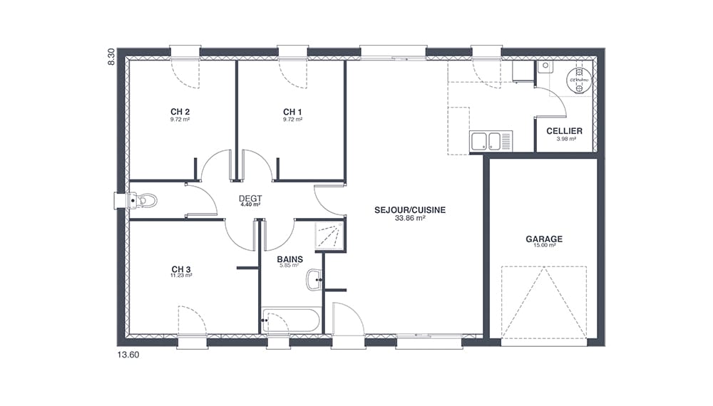 Plan Rez-de-chaussée Hestia Cosy